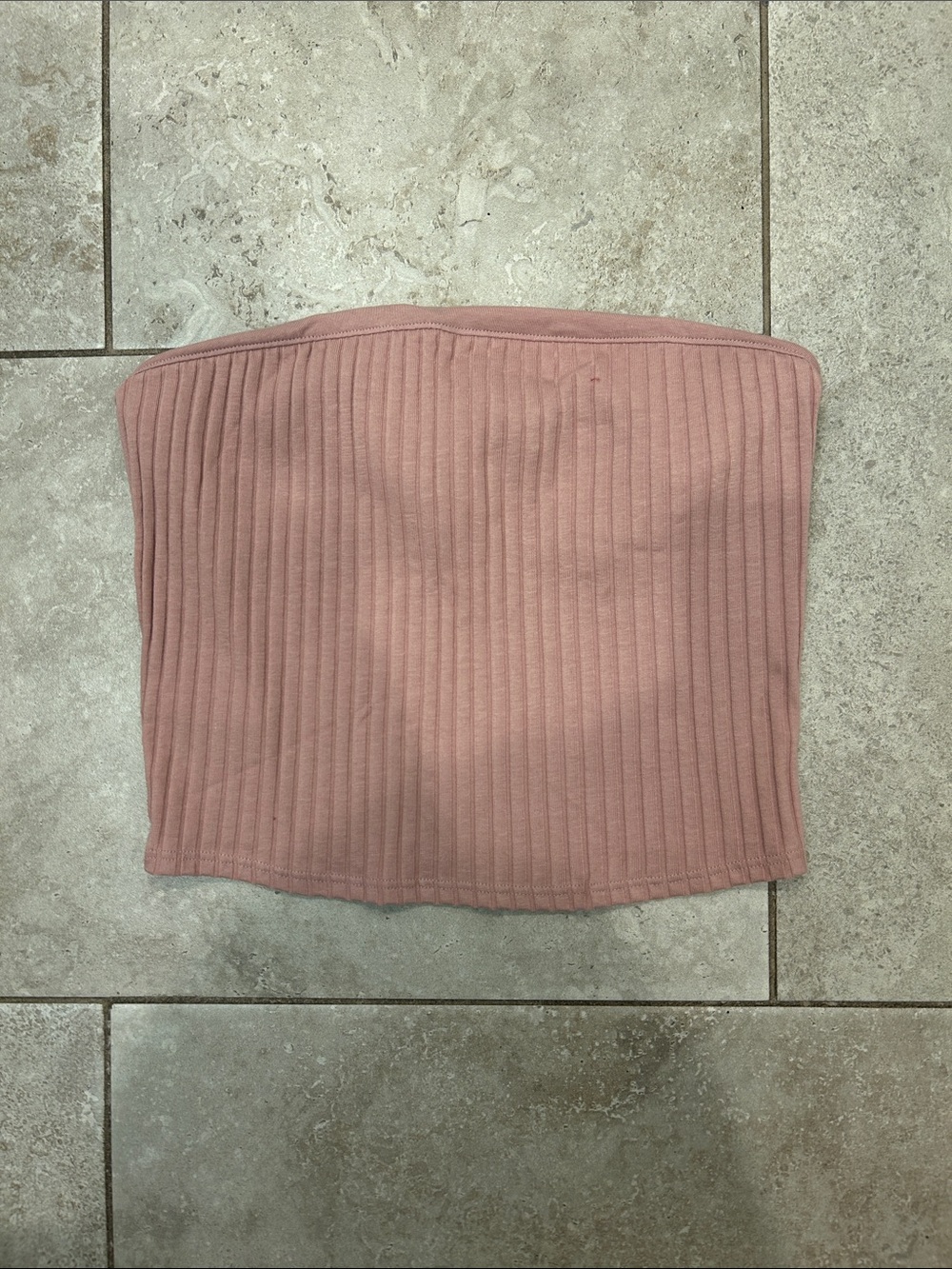 Victoria’s Secret PINK Ribbed Strapless Tube Top in Dusty Rose